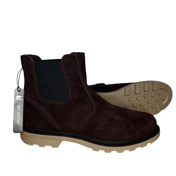 Sorel Men’s Carson Brown Waterproof Chelsea Boot NWT Size 9.5 Sorel Mens Boots 8 Brown Waterproof Carson Chelsea Suede  main image 3